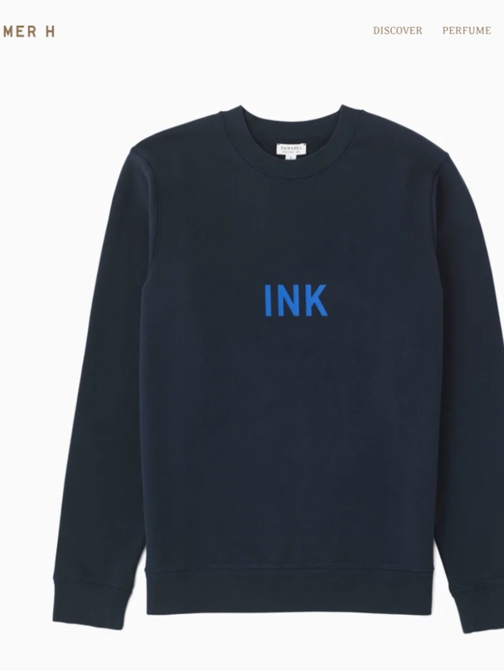 PERFUMER H x SUNSPEL The INK Logo Sweatshirt in Yves Klein Blue Loopback Fabric